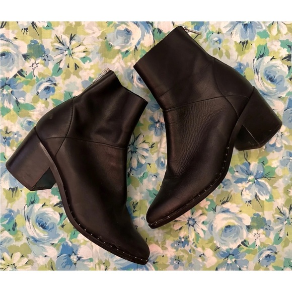 Treasure & Bond Farrah Black Leather Ankle Boots 6.5 - Picture 1 of 8
